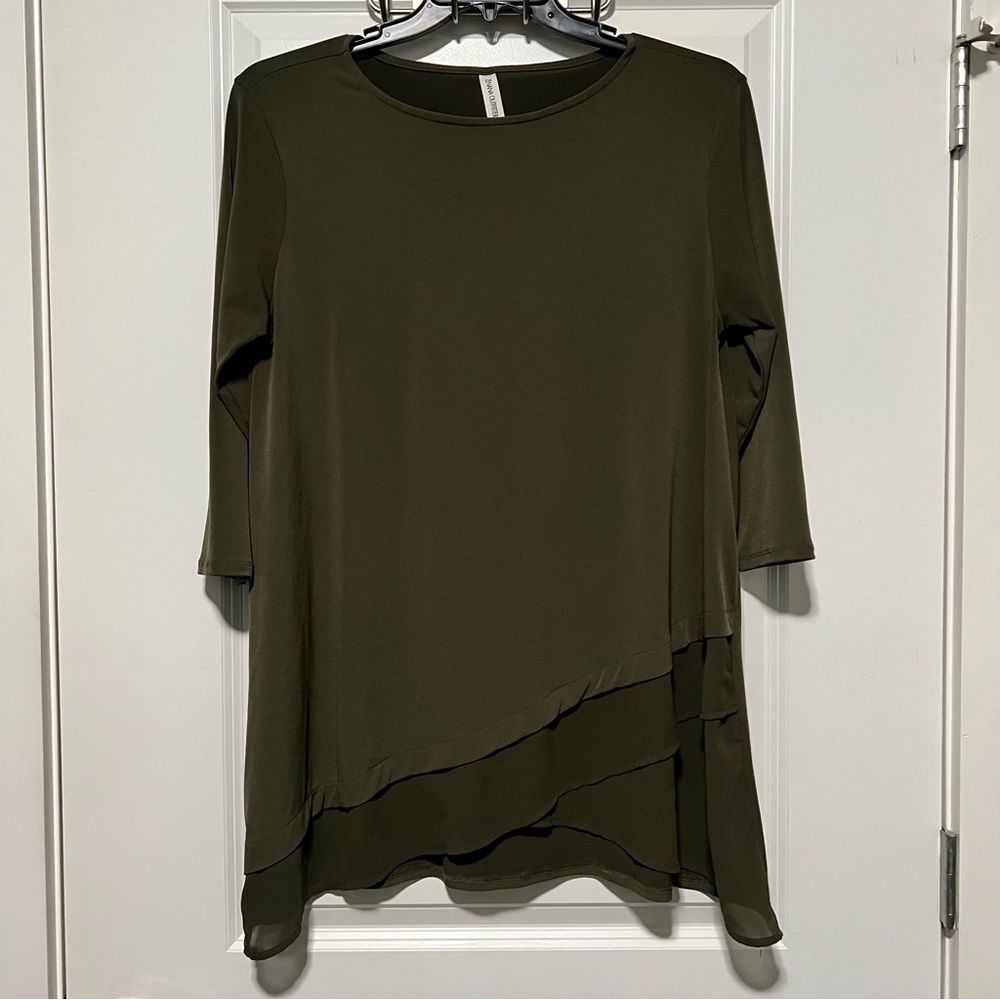 Zenana Outfitters Olive Tunic w/ Flare Detail